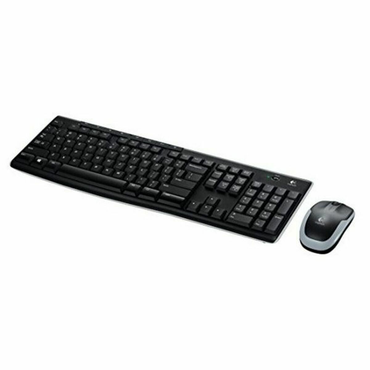 Keyboard and Wireless Mouse Logitech MK270 Black Spanish Qwerty QWERTY